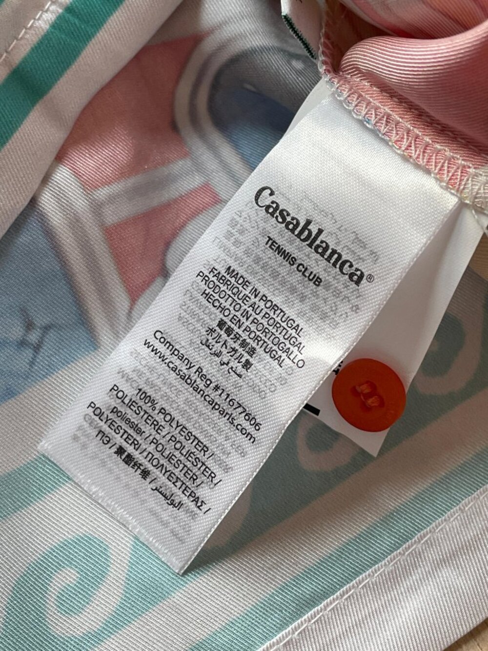 Casablanca Men Silk Blend Printed Long Sleeve Shirt Multicolor Resort Luxury XL - Picture 6 of 6